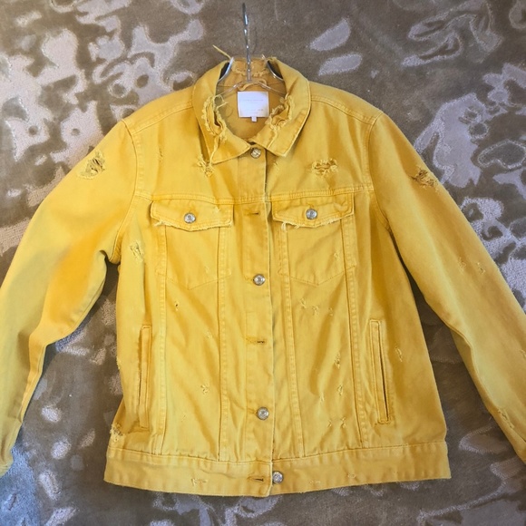 zara yellow jean jacket